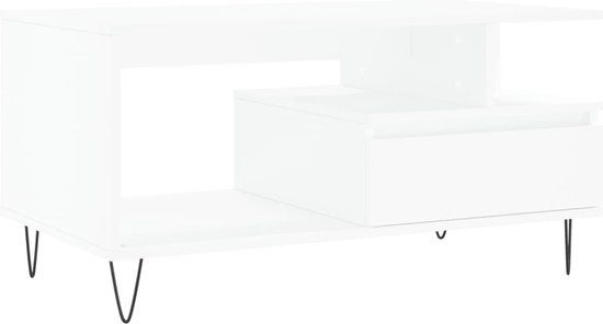vidaXL Salontafel 90x49x45 cm bewerkt hout wit