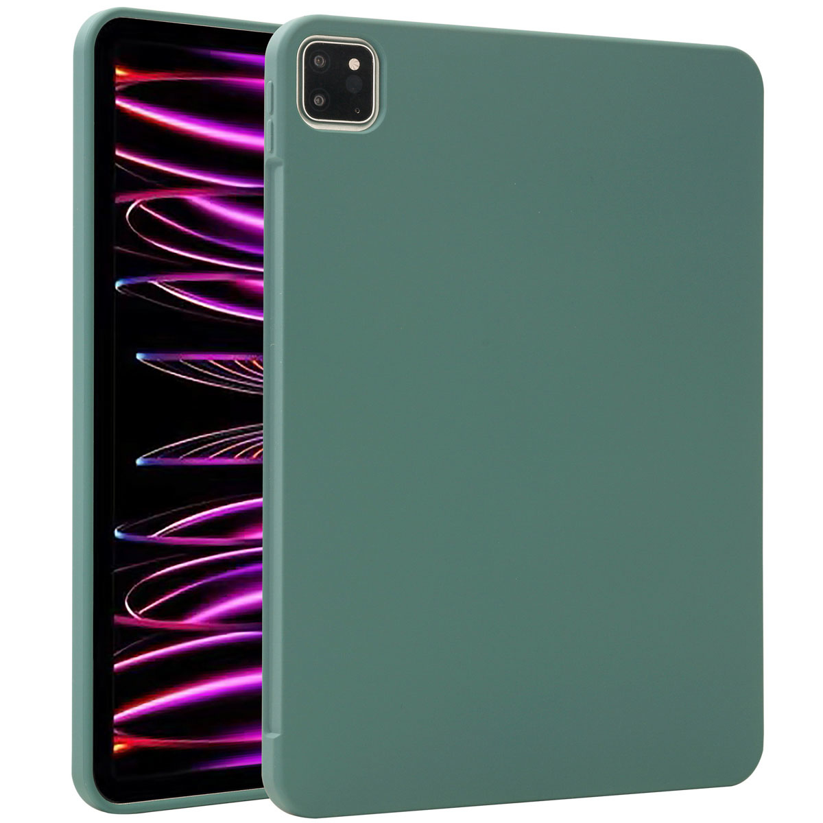 Accezz Liquid Silicone Backcover met penhouder iPad Pro 11 (2018 - 2022) - Donkergroen