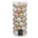 Decoris Kersballen set - 49x stuks - glas - lichtroze/parel/wit - 6 cm - glans en mat - kerstversiering