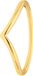 Lucardi Dames Zilveren goldplated ring V-vorm rhodiumplated - Ring - 925 Zilver - Goudkleurig - 16 / 50 mm