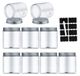 Boîtes de rangement en plastique 250 ml - Avec couvercle - Set de 9