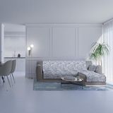 Italian Bed Linen Glamour, antislip bankovertrek met schiereiland rechts, donkerblauw, 190 cm