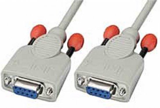 Lindy 3m Null modem kabel seriële kabel Wit DB-9