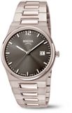 Boccia Titanium 3661-02 Heren Horloge - Saffierglas - Zilverkleurig - 39 mm breed - Quartz - Vouw/Vlindersluiting - 5 ATM (douchen)