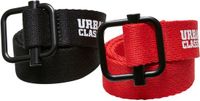Urban Classics Industrial Canvas Kids 2-Pack Broekriem - Zwart/Rood