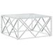 VidaXL Salontafel 80x80x40 cm roestvrij staal en glas