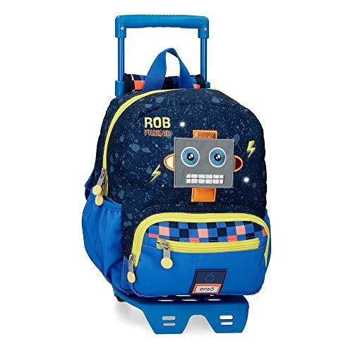 Enso Rob Friend kinderrugzak met trolley, blauw, 23 x 28 x 10 cm, polyester, 6,44 l