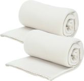 H&S Collection Fleece dekens/plaids - 2x - lichtgrijs - 125 x 150 cm