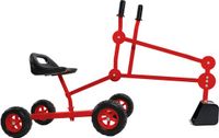 AXI Dean de Graafmachine voor in de zandbak Rood/zwart – 4 wielen - 360° draaibare zitting