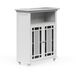Teamson Home Badkamerkast - Windsor Houten Staande Kastje Met 2 Glas Mozaïek Deuren en Plank- Wit