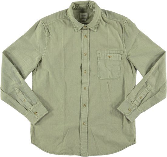 MUSTANG Clemens Canvas Wash overhemd heren - groen - maat L