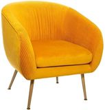 Atmosphera fauteuil velours oker