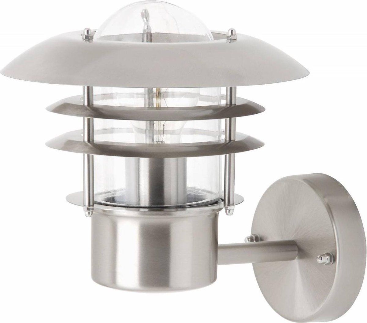 Brilliant Terrence Buitenwandlamp Staand - Metaal - Chroom - IP44