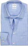 OLYMP Luxor comfort fit chemise - bleu clair à carreaux blancs (contraste) - Repassage facile - Tour de cou : 50
