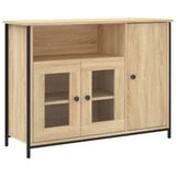 VidaXL Dressoir 100x35x75 cm bewerkt hout sonoma eikenkleurig