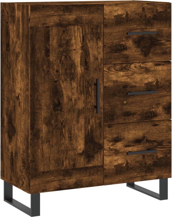 vidaXL Dressoir - 69,5x34x90 cm - Bewerkt Hout - Gerookt Eikenkleurig
