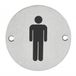 THIRARD Disque de signalisation WC Homme, à visser, inox brossé, marquage noir, Ø76mm