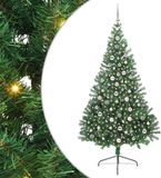 vidaXL - Kunststof - Voorverlichte - Kerstboom - met - 300 - LED - Groen - 240 - cm - PVC