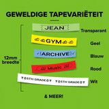 DYMO LetraTag Plastic Labels, Zwart op Groen, 12mm x 4m