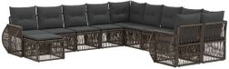 vidaXL Ensemble de bancs de jardin 11 pièces gris polyrattan