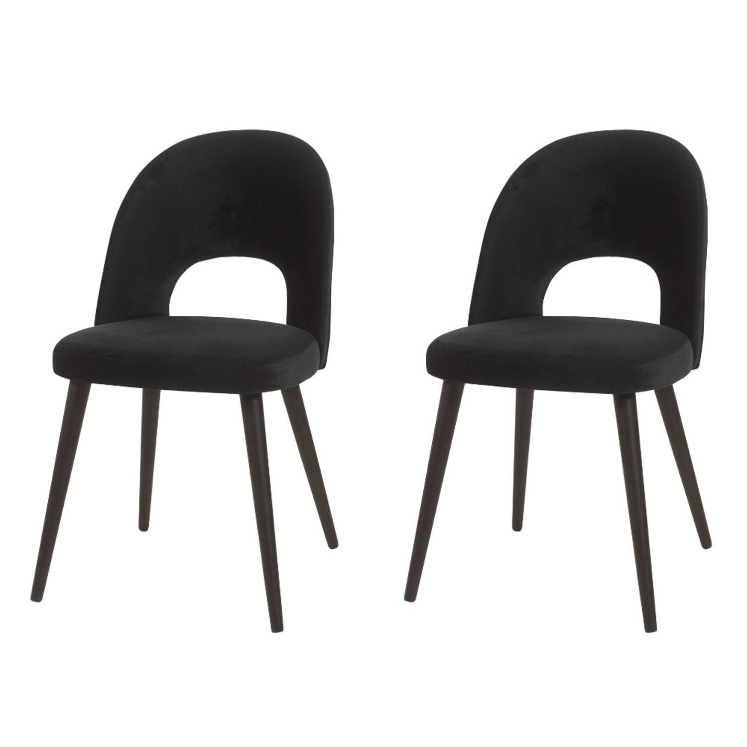 WAYS. matstoffen eetkamerstoelen - zwart - 2 stuks