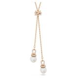 Swarovski Originally y-hanger, Crystal Pearl, Wit, Roségoudkleurige toplaag