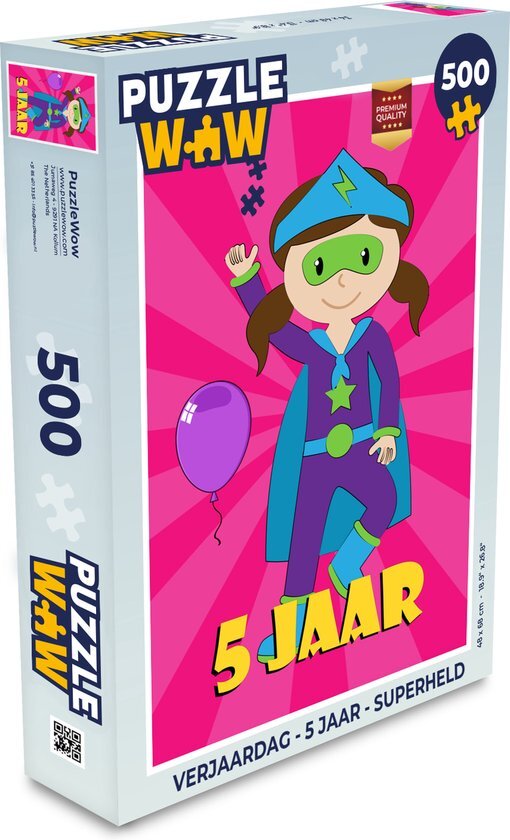 MuchoWow Puzzel Verjaardag - 5 Jaar - Superheld - Legpuzzel - Puzzel 500 stukjes