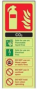 V Safety VSafety Glow In The Dark Carbon Dioxide Co2 Id Brandblusser - 75mm x 200mm - Rigid Plastic