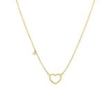 Lucardi Dames Stalen goldplated ketting met open hart bol - Ketting - Staal - Goudkleurig - 45 cm