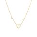 Lucardi Dames Stalen goldplated ketting met open hart bol - Ketting - Staal - Goudkleurig - 45 cm