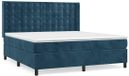 vidaXL Boxspring met matras fluweel donkerblauw 160x200 cm