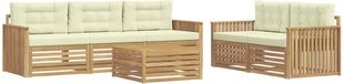vidaXL - Buiten - bank - set - 6 - st - Wit - en - crèmekleurig