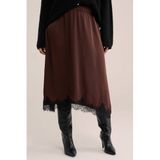 WE Fashion midi rok Plus Size - bruin