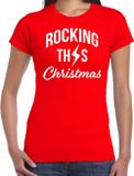 Bellatio Decorations Shoppartners Bv Rocking this Christmas Kerst t-shirt - rood - dames - M