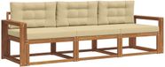 vidaXL - Chaise longue loungeset - 3 zitplekken - Natuurlijk en beige - Acacia hout