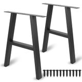 Solidchoice - Set van 2 Zwarte Metalen Tafelpoten voor DIY Meubels