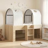 vidaXL Bed met Tunnel 3 st Sonoma en Wit Bewerkt hout