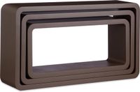 Relaxdays Wandkubus set van 3 - Bruin - MDF - 44 x 24 x 10 cm