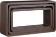 Relaxdays Wandkubus set van 3 - Bruin - MDF - 44 x 24 x 10 cm