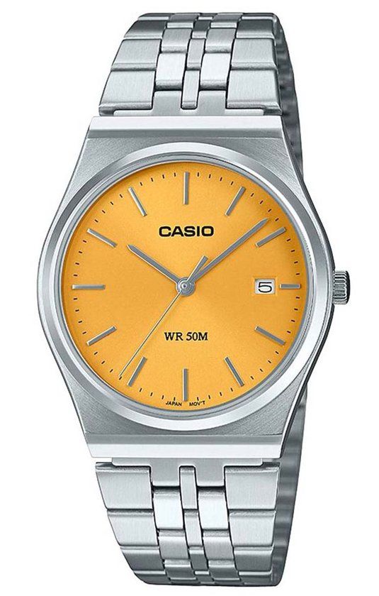 Casio MTP-B145D-9AVEF Timeless Collection Heren Horloge - Geel Zilverkleurig (Ø 35 mm)