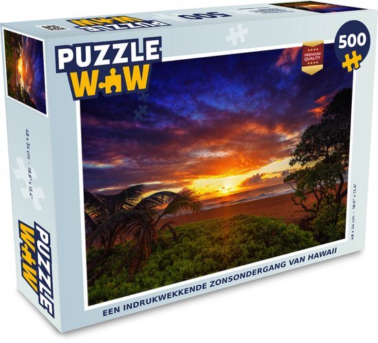 MuchoWow Puzzel Een indrukwekkende zonsondergang van Hawaii - Legpuzzel - Puzzel 500 stukjes