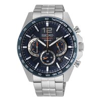Seiko Herenhorloge SSB345P1 - Chronograaf - Blauw - Zilverkleurig