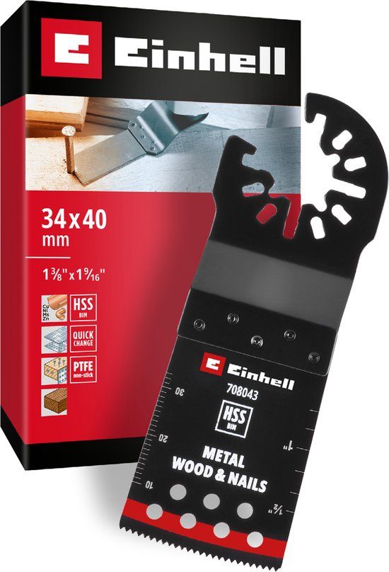 Einhell 708043 Tauchsägeblatt BIM Met, 34mm Bimetaal Multitool toebehorenset