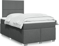 Maison Exclusive - Sommier à lattes de lit avec matelas gris foncé 120x190cm tissu