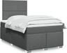 Maison Exclusive - Sommier à lattes de lit avec matelas gris foncé 120x190cm tissu