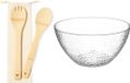 Secret de Gourmet Salad bowl/serving dish and cutlery - Plastic - D25 cm