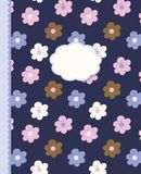 Fairy Bright Flowers on Navy Blue Notebook