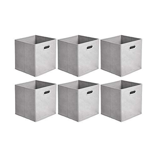Amazon Basics Opbergkubussen - 6 stuks - Lichtgrijs