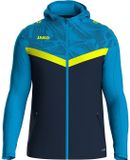 Jako Iconic Jas Met Kap Kinderen - Marine / Jako Blauw / Fluogeel | Maat: 164
