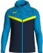 Jako Iconic Jas Met Kap Kinderen - Marine / Jako Blauw / Fluogeel | Maat: 164